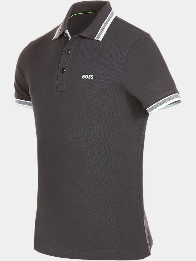 BOSS Paddy Halbarm Polo anthrazit