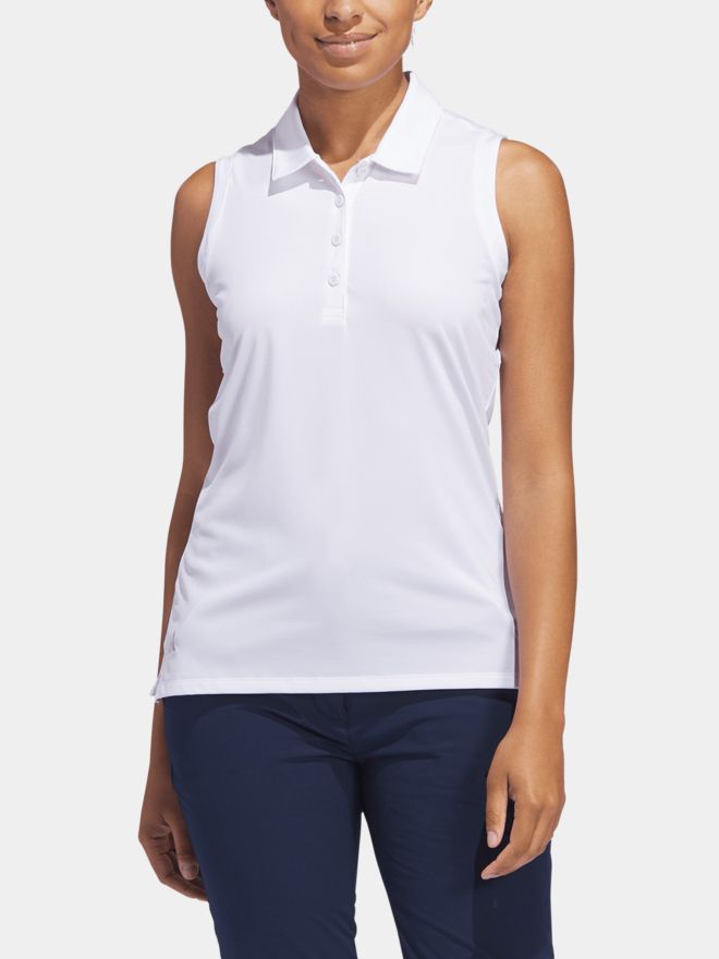 adidas Ultimate365 Solid Sleeveless ohne Arm Polo weiß