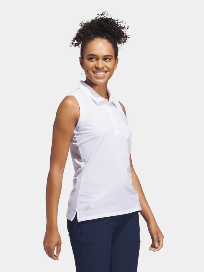 adidas Ultimate365 Solid Sleeveless ohne Arm Polo weiß