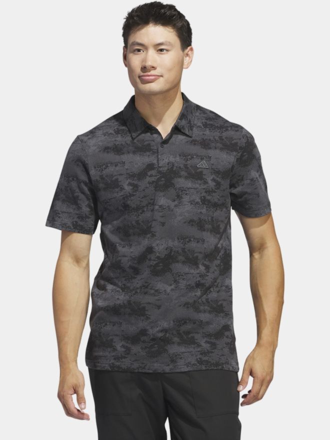 adidas Go-To Printed Mesh Halbarm Polo schwarz
