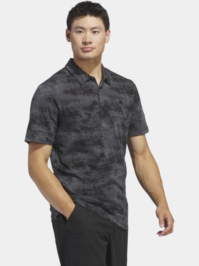 adidas Go-To Printed Mesh Halbarm Polo schwarz