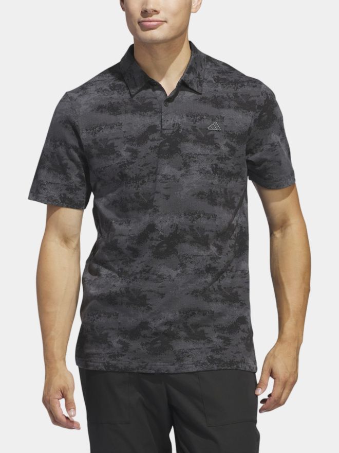 adidas Go-To Printed Mesh Halbarm Polo schwarz