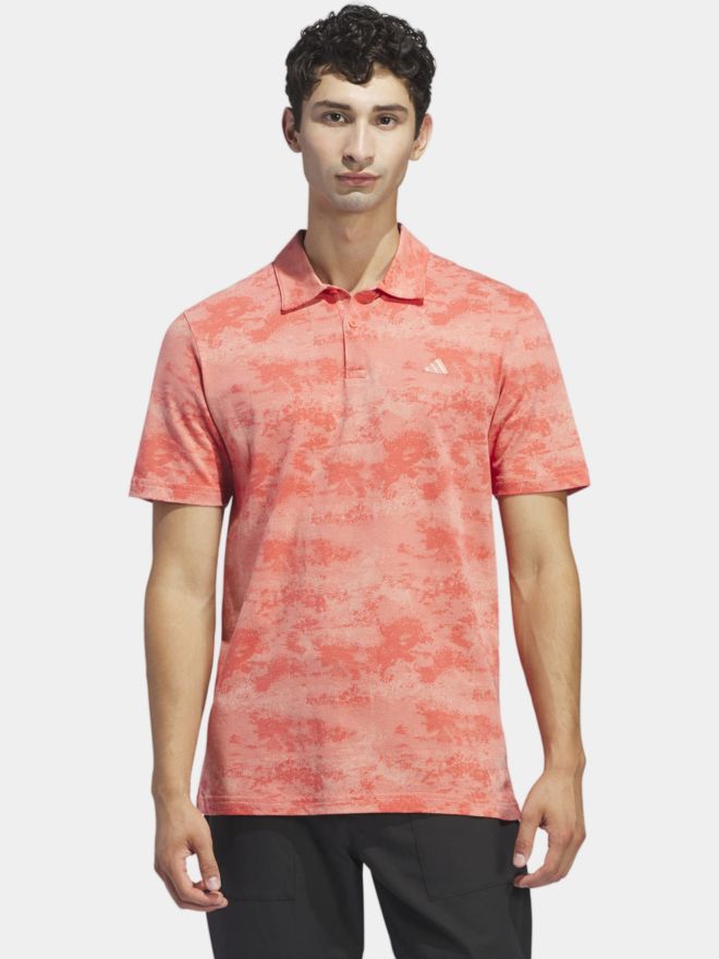 adidas Go-To Printed Mesh Halbarm Polo rot