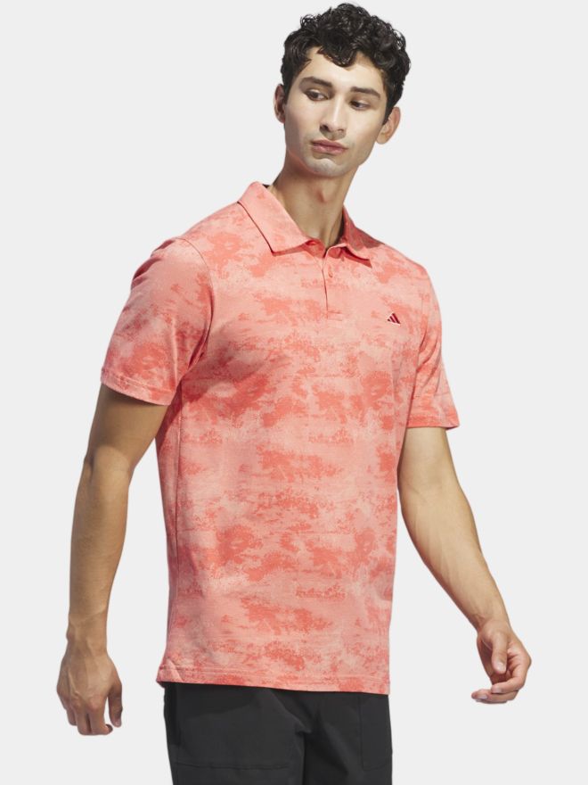 adidas Go-To Printed Mesh Halbarm Polo rot