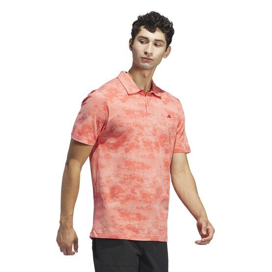 Adidas Go-To Printed Mesh Halbarm Polo rot