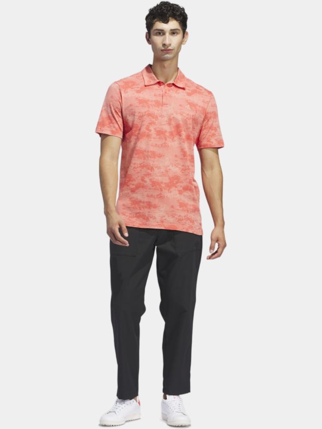 adidas Go-To Printed Mesh Halbarm Polo rot