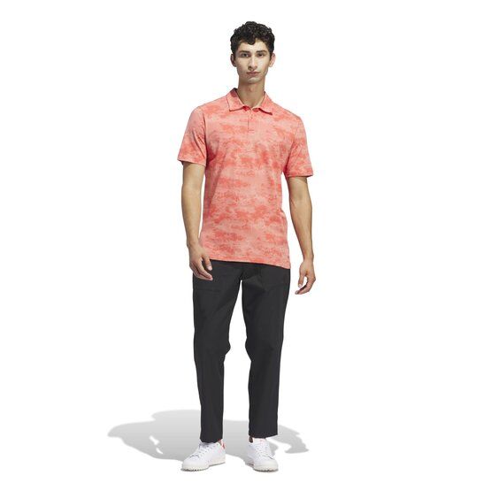 Adidas Go-To Printed Mesh Halbarm Polo rot