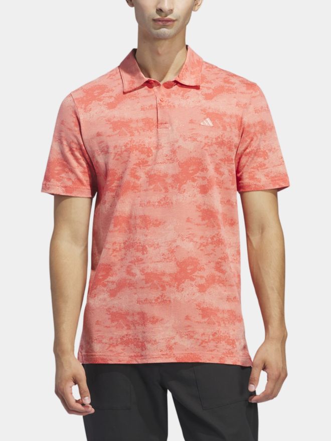 adidas Go-To Printed Mesh Halbarm Polo rot
