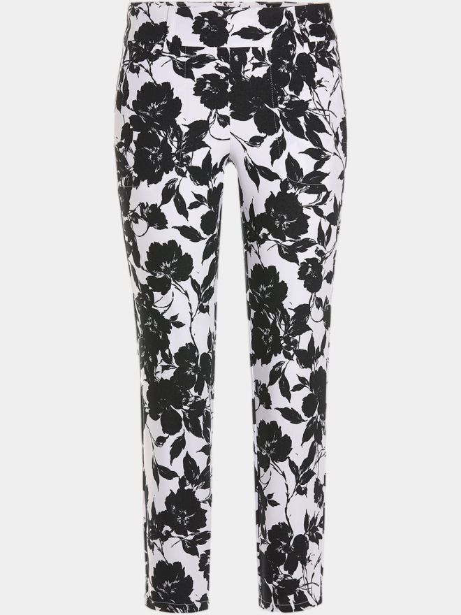 Alberto LUCY-CR - WR Black & White Flowers 7/8 Hose schwarz