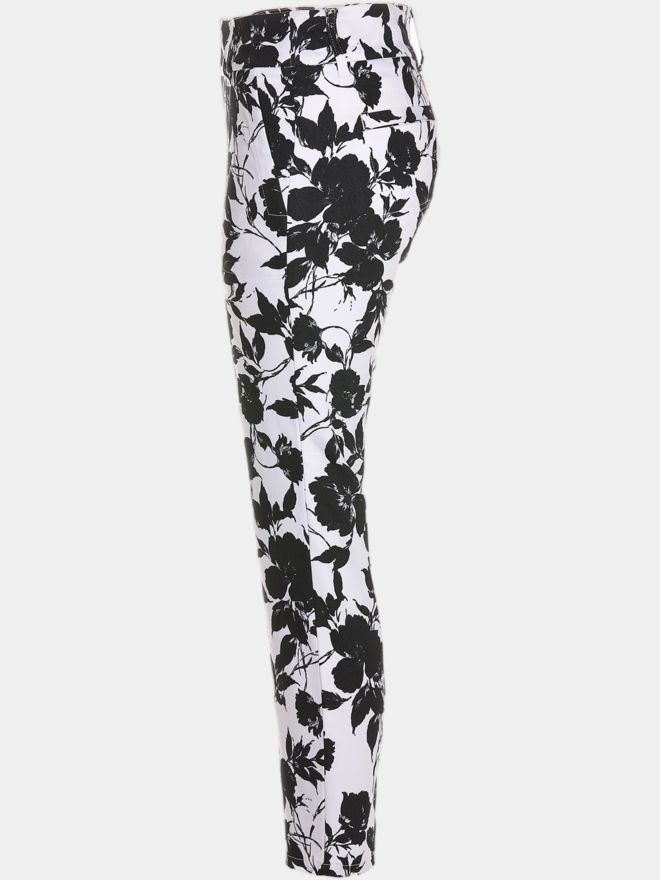Alberto LUCY-CR - WR Black & White Flowers 7/8 Hose schwarz