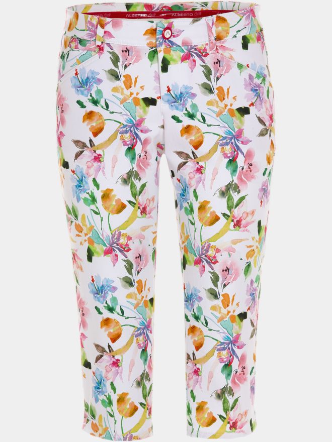 Alberto Mona C - summer flowers Capri Hose mehrfarbig