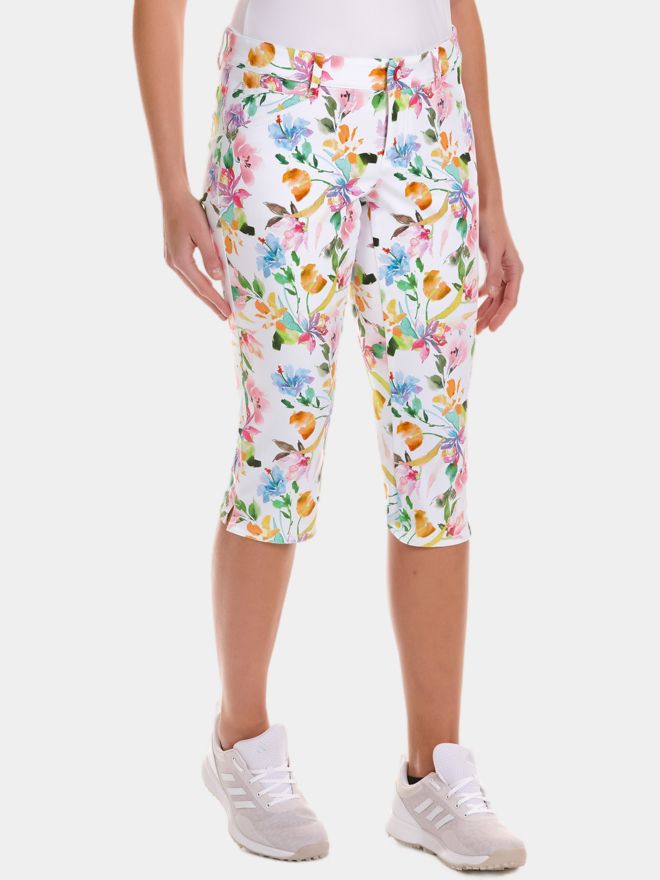 Alberto Mona C - summer flowers Capri Hose mehrfarbig
