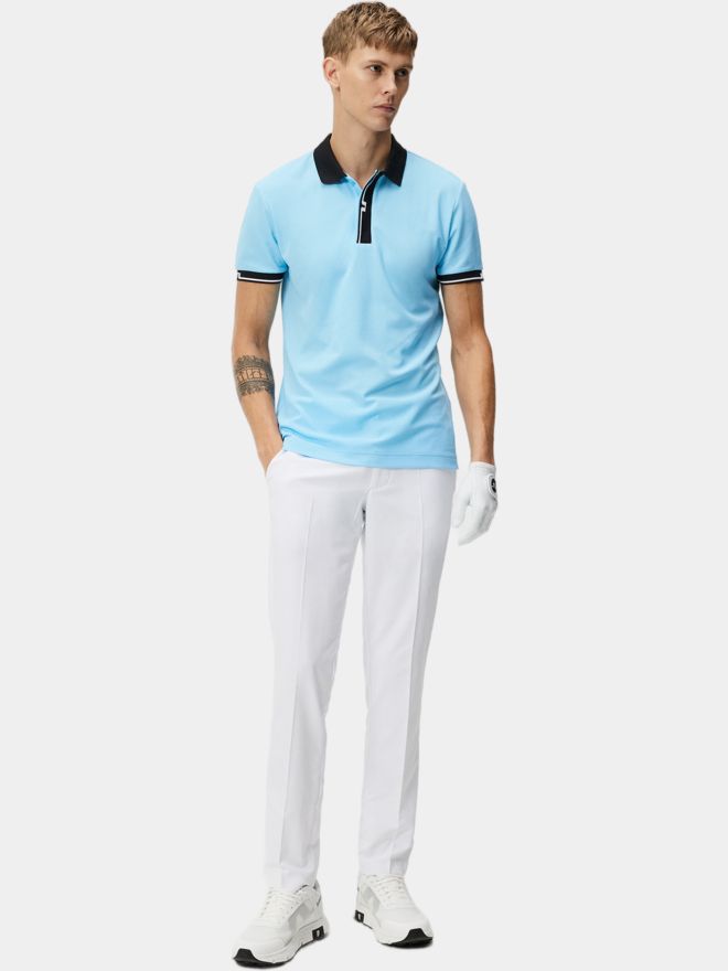J.Lindeberg Bay Slim Halbarm Polo hellblau