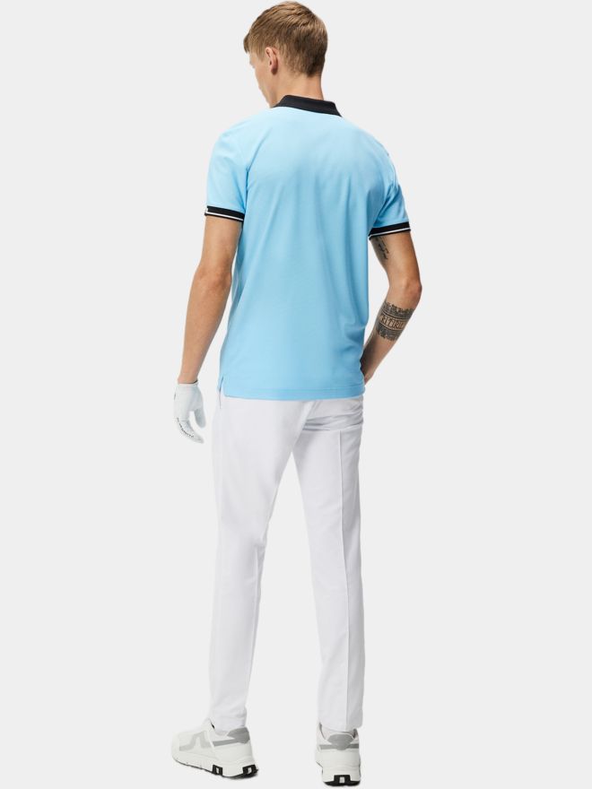 J.Lindeberg Bay Slim Halbarm Polo hellblau