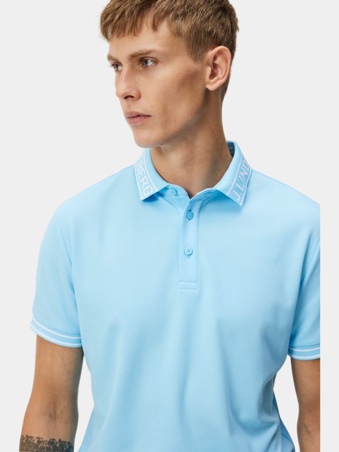 J.Lindeberg Austin Regular Halbarm Polo hellblau