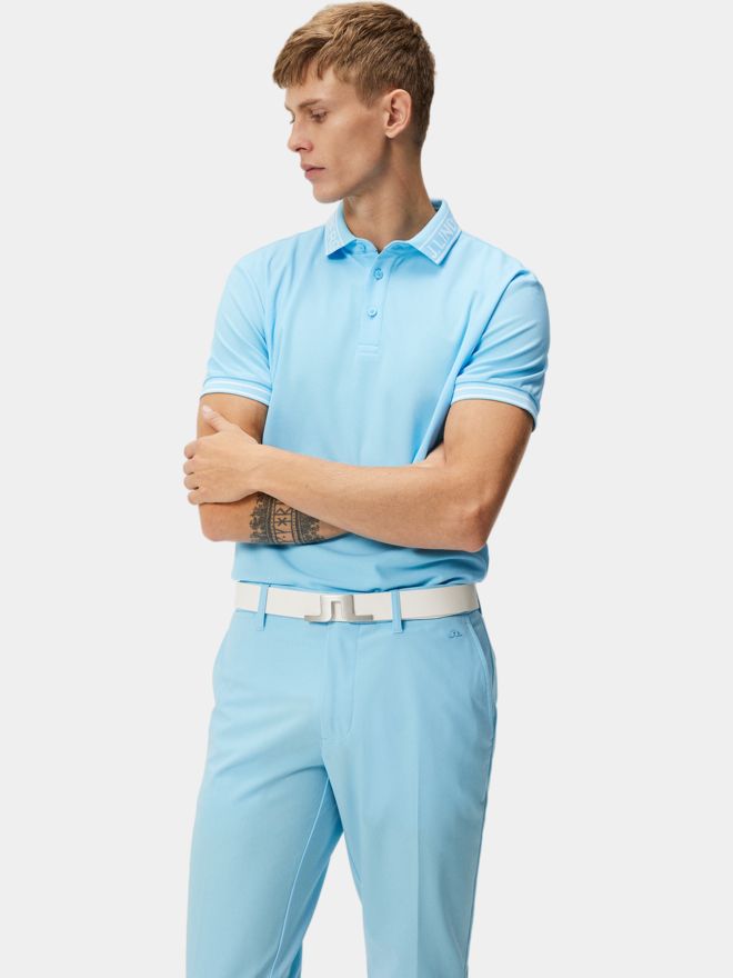 J.Lindeberg Austin Regular Halbarm Polo hellblau