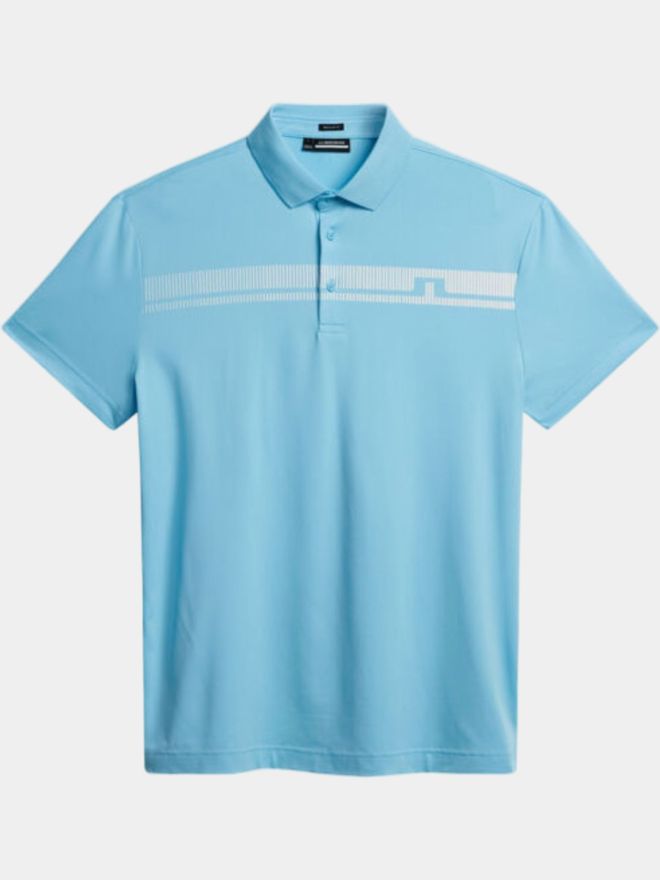 J.Lindeberg Klas Regular Fit Golf Halbarm Polo hellblau