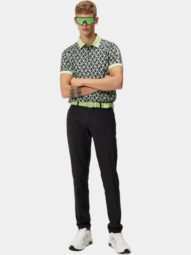 J.Lindeberg Tour Tech Reg Fit Print Halbarm Polo hellgrün