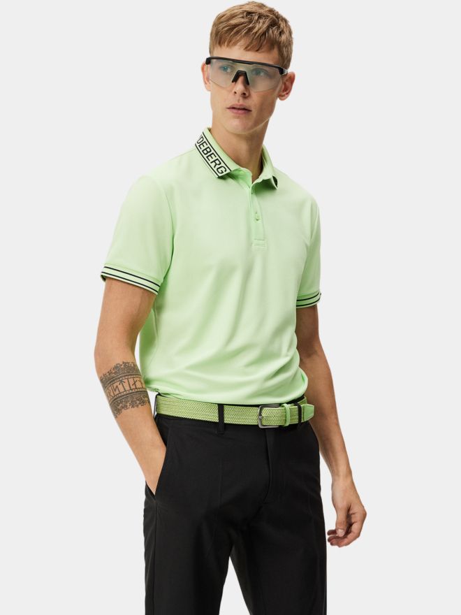 J.Lindeberg Austin Regular Halbarm Polo hellgrün