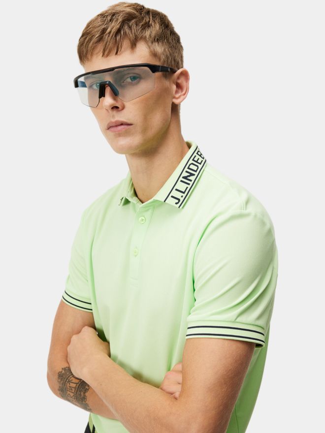J.Lindeberg Austin Regular Halbarm Polo hellgrün