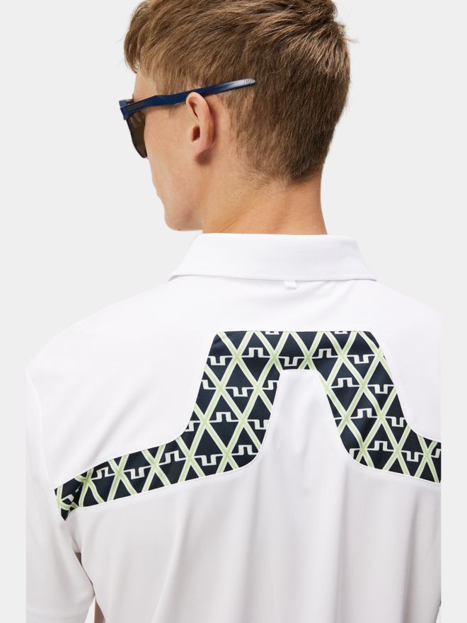 J.Lindeberg KV Regular Fit Print Half Sleeve Polo white