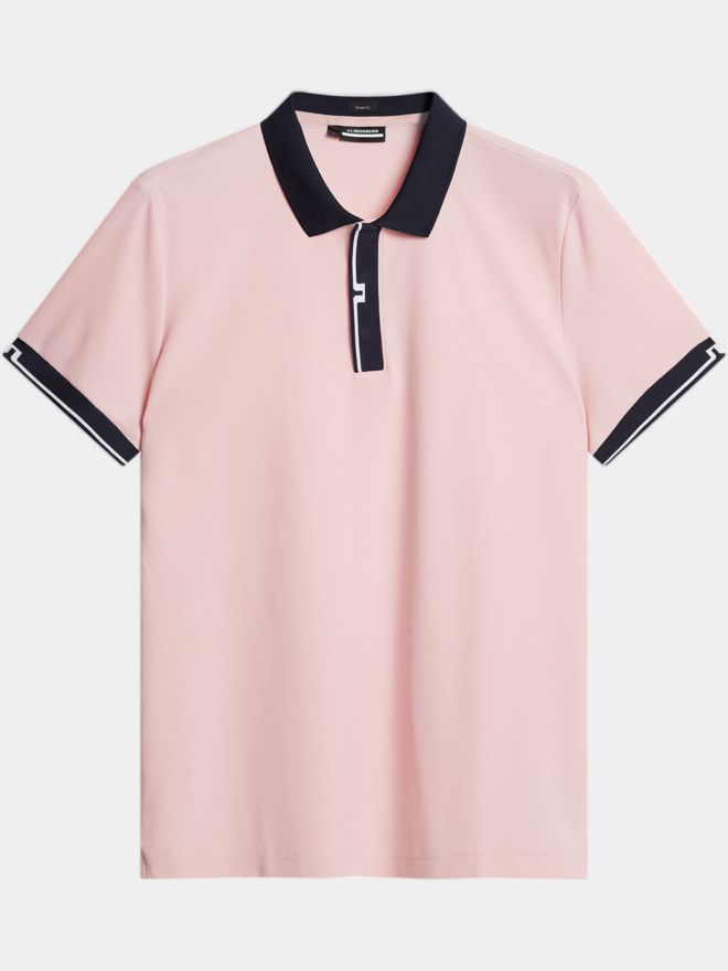 J.Lindeberg Bay Slim Halbarm Polo rosa