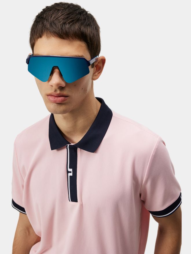 J.Lindeberg Bay Slim Halbarm Polo rosa