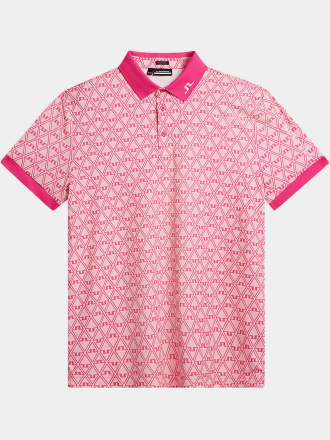 J.Lindeberg Tour Tech Reg Fit Print Halbarm Polo pink