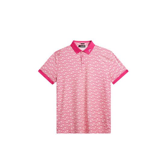 J.Lindeberg Tour Tech Reg Fit Print Halbarm Polo pink