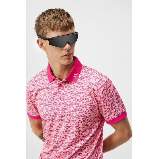 J.Lindeberg Tour Tech Reg Fit Print Halbarm Polo pink