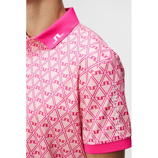 J.Lindeberg Tour Tech Reg Fit Print Halbarm Polo pink