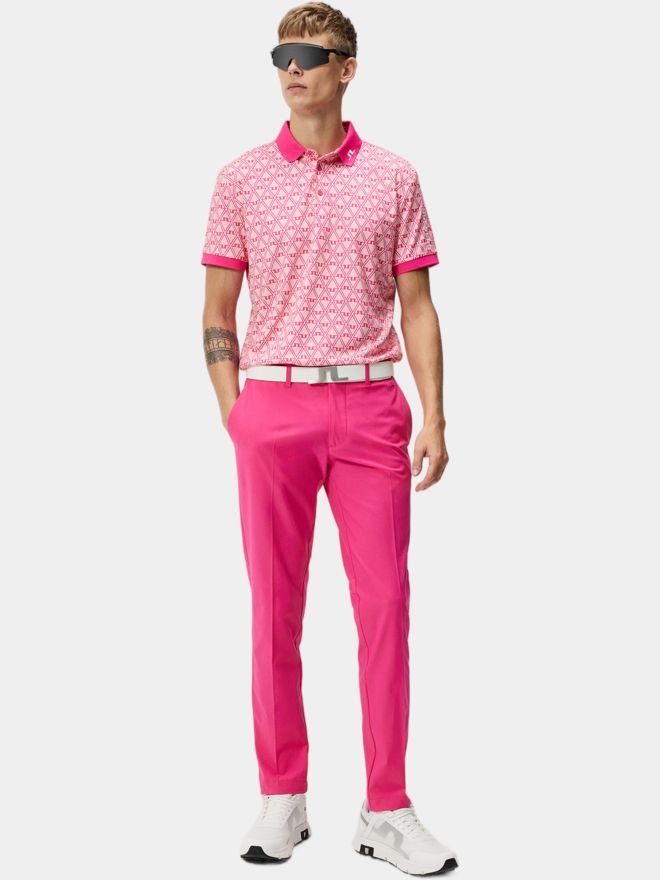 J.Lindeberg Tour Tech Reg Fit Print Halbarm Polo pink