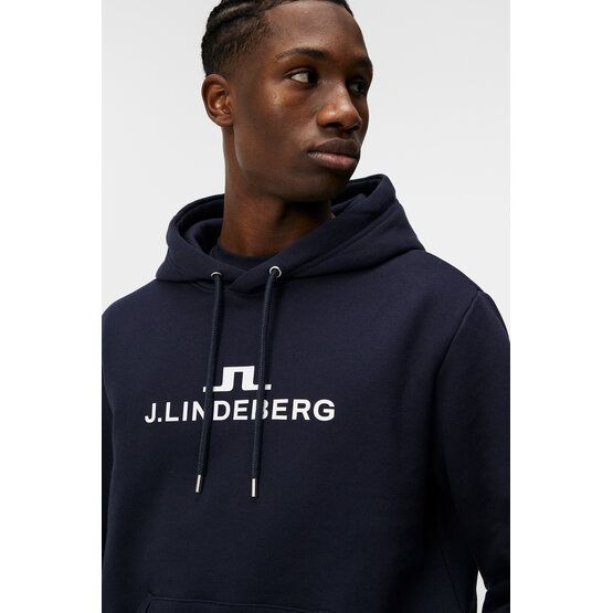 J.Lindeberg Alpha Hoodie Sweatshirt in navy buy online Golf House