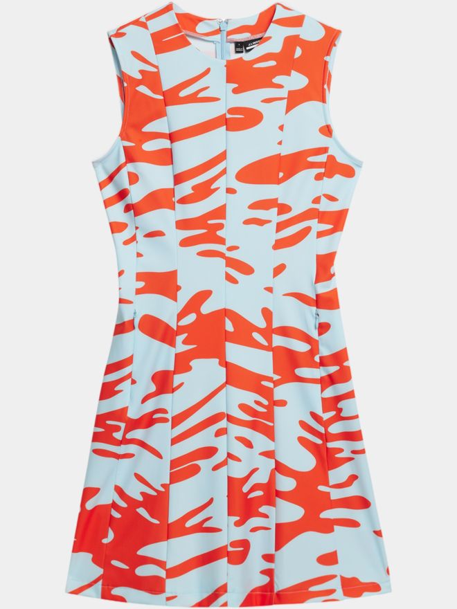 J.Lindeberg Jasmin Print Dress ohne Arm Kleid türkis