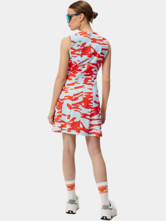 J.Lindeberg Jasmin Print Dress ohne Arm Kleid türkis