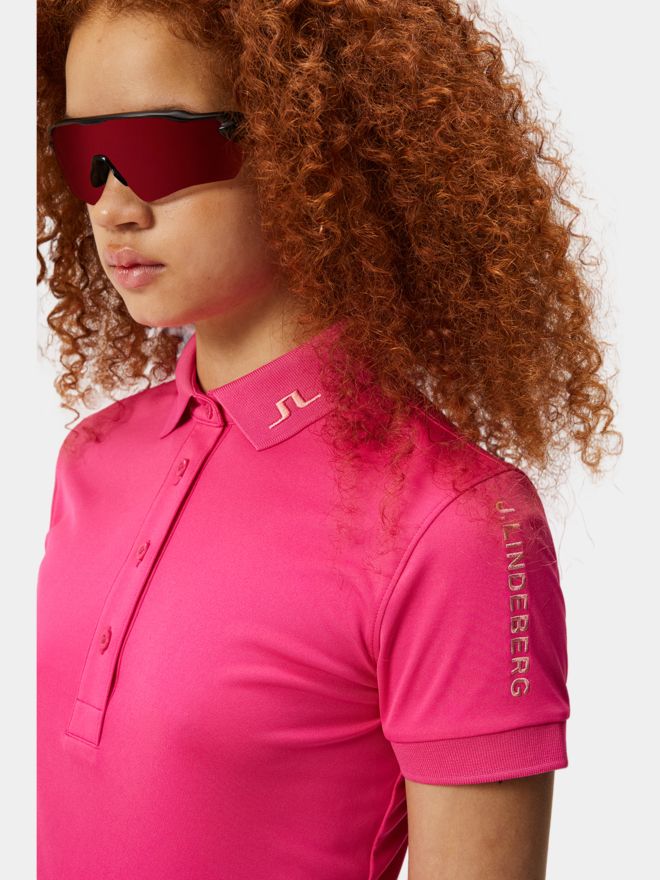 J.Lindeberg Tour Tech Halbarm Polo pink