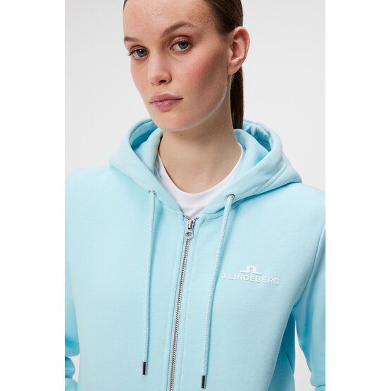 J.Lindeberg W Alpha Hood Hoodie Sweatshirt in turquoise buy online Golf House