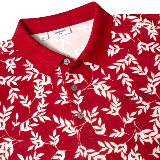 Calvin Klein LEAF PRINT Halbarm Polo rot