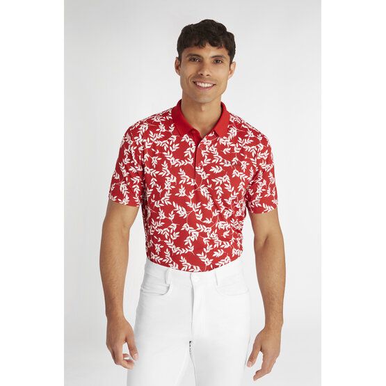 Calvin Klein LEAF PRINT Halbarm Polo rot