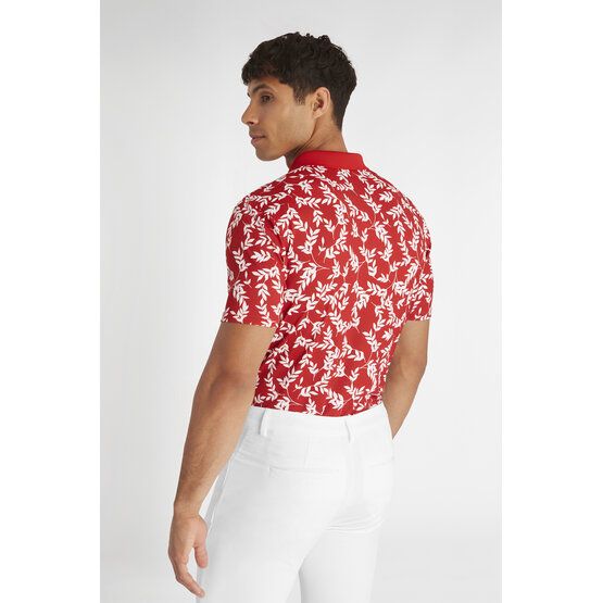 Calvin Klein LEAF PRINT Halbarm Polo rot