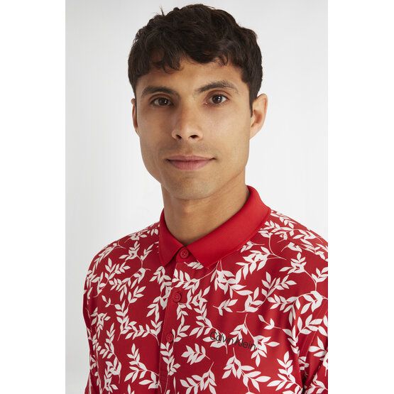 Calvin Klein LEAF PRINT Halbarm Polo rot