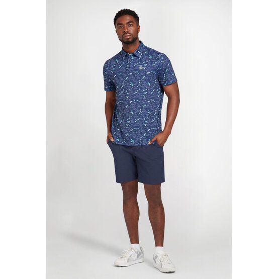 Penguin Pete In The Park Print Halbarm Polo navy