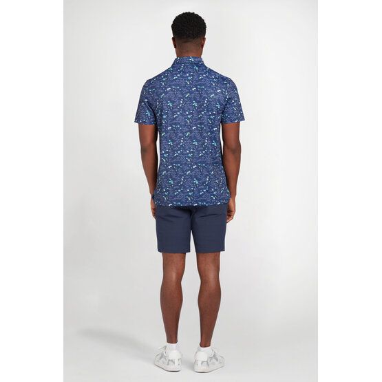 Penguin Pete In The Park Print Halbarm Polo navy