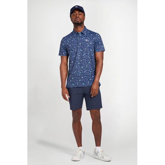 Penguin Pete In The Park Print Halbarm Polo navy