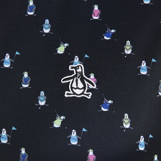 Penguin Swinging Pete Novelty Print Halbarm Polo schwarz