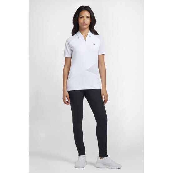 Penguin  ZIP FRONT ASYMMETRICAL MESH Half Sleeve Polo white