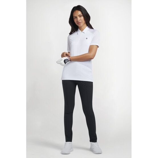 Penguin  ZIP FRONT ASYMMETRICAL MESH Half Sleeve Polo white