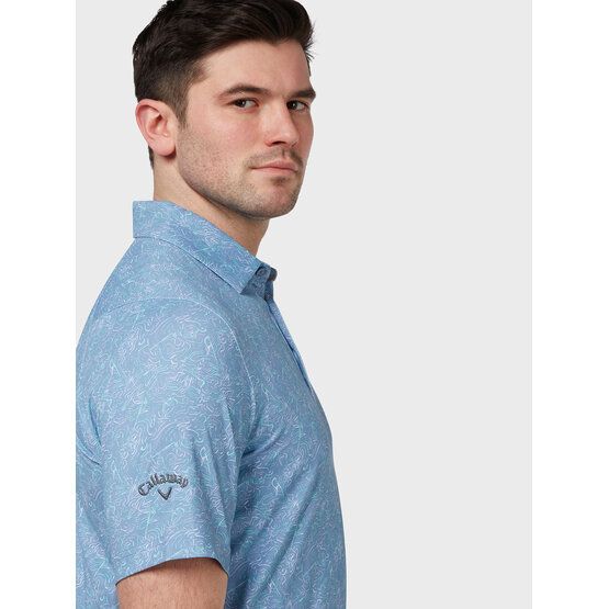 Callaway  ALL OVER ABSTRACT GOLF PRINT polo s krátkým rukávem modrá