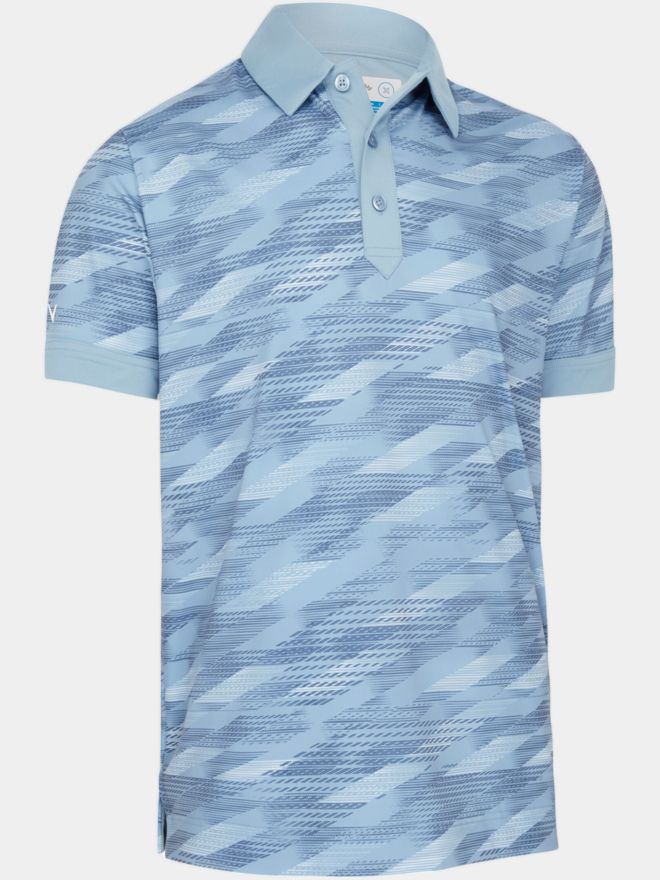 Callaway ALL OVER ACTIVE TEXTURED PRINT Halbarm Polo blau