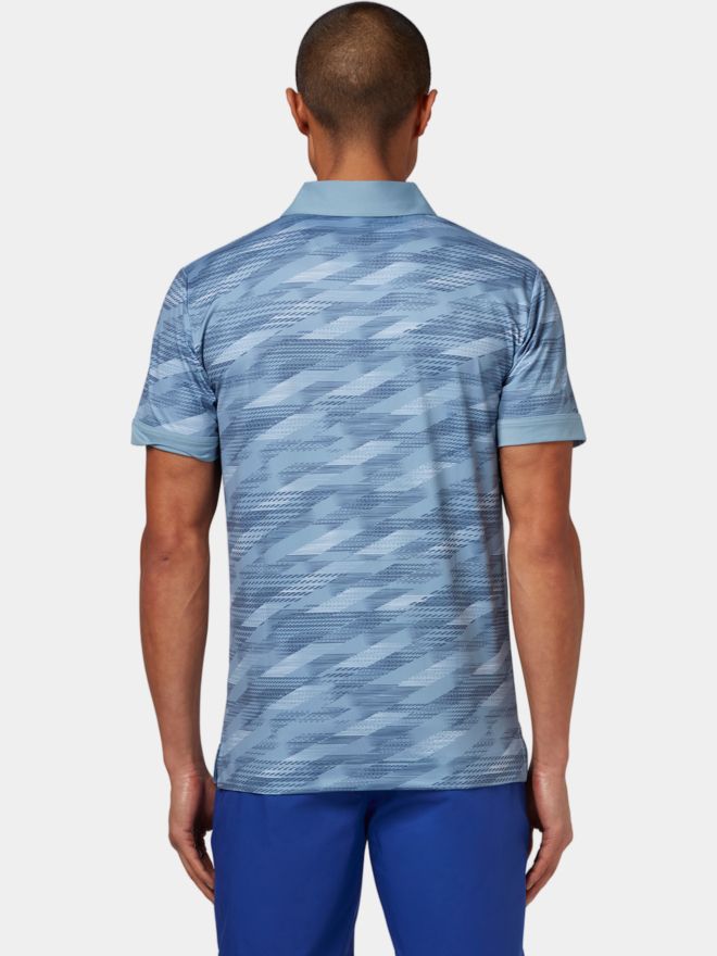 Callaway ALL OVER ACTIVE TEXTURED PRINT Halbarm Polo blau